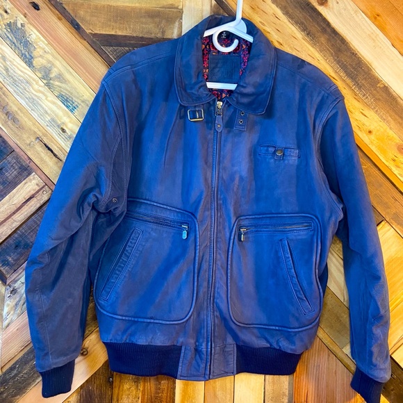 mixed blues Other - Mixed Blues | Blue Gen Leather Bomber Jacket | M